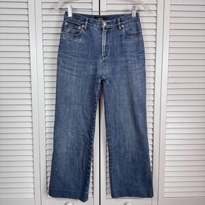 A.P.C. Sailor Blue Jeans Wide Straight Cropped Pants Relaxed Size 26